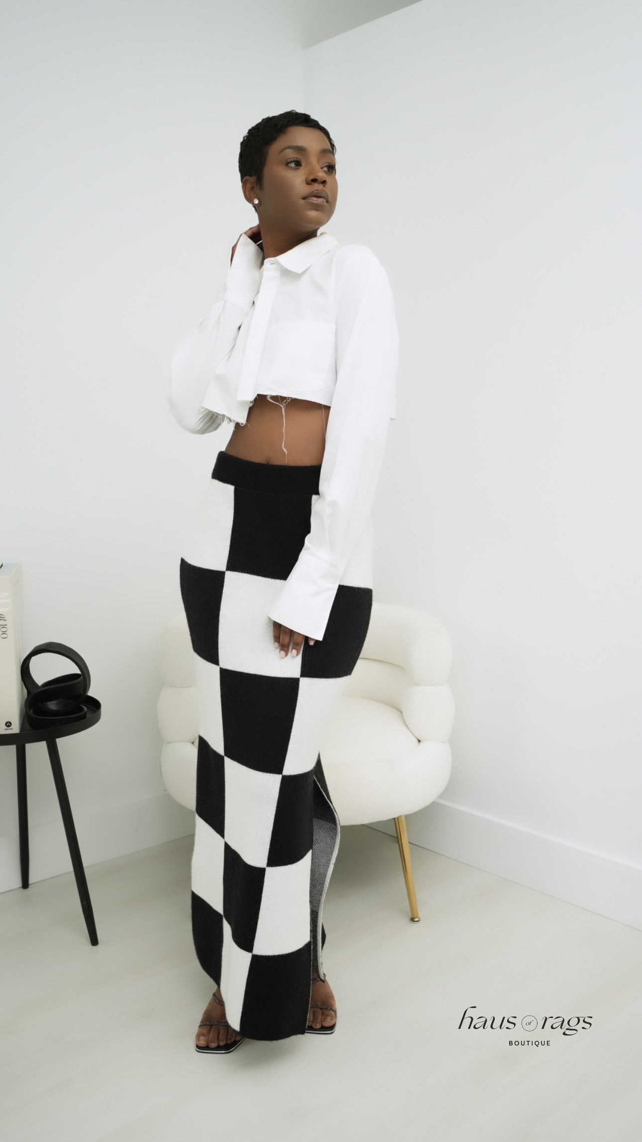 Checker Patchwork Skirt **Restock Soon**